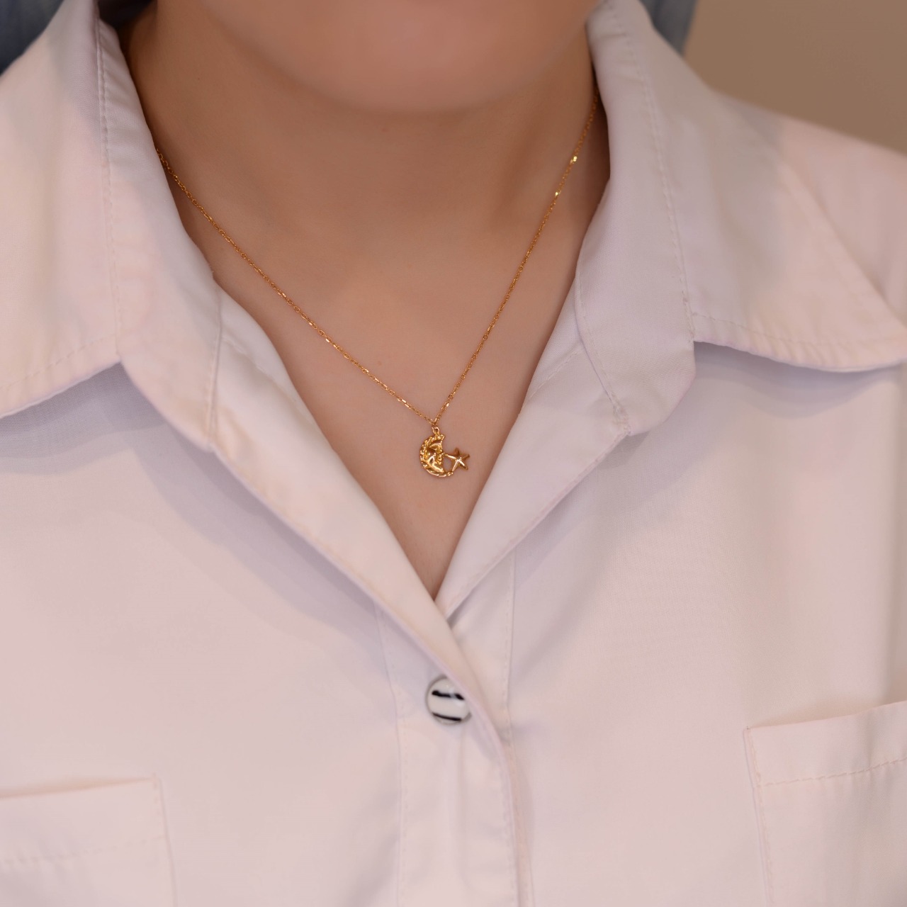 گردنبند ماه و ستاره ریخته