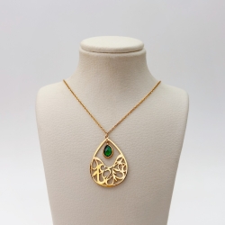 گردنبند اشک اسلیمی با سنگ