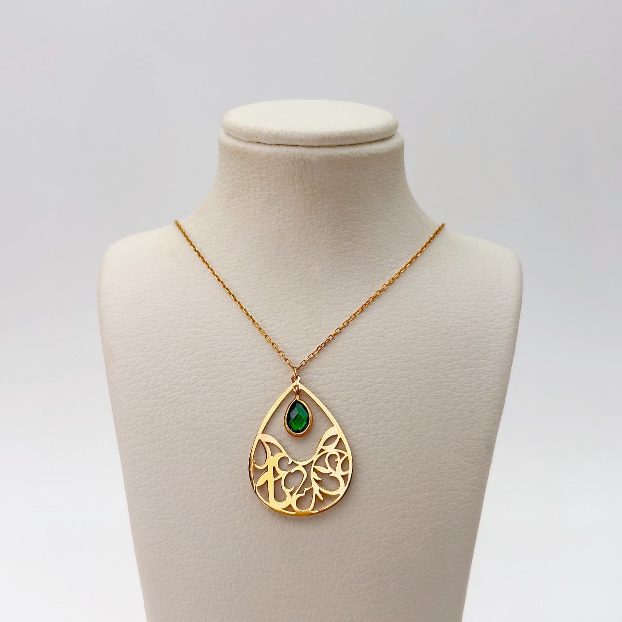 گردنبند اشک اسلیمی با سنگ